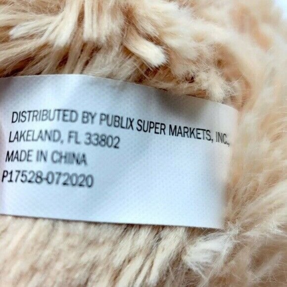 Publix Santa Christmas Sloth Plush Brown 18" Red Hat Red Black Gingham Scarf - Picture 8 of 9